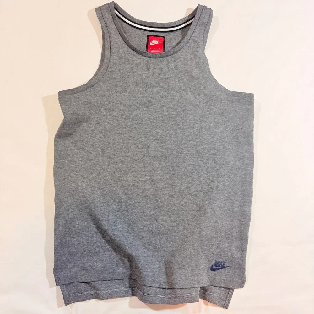 Nike Tank Top Men Small Grey Good Ribbed Side Stripe 727353-091